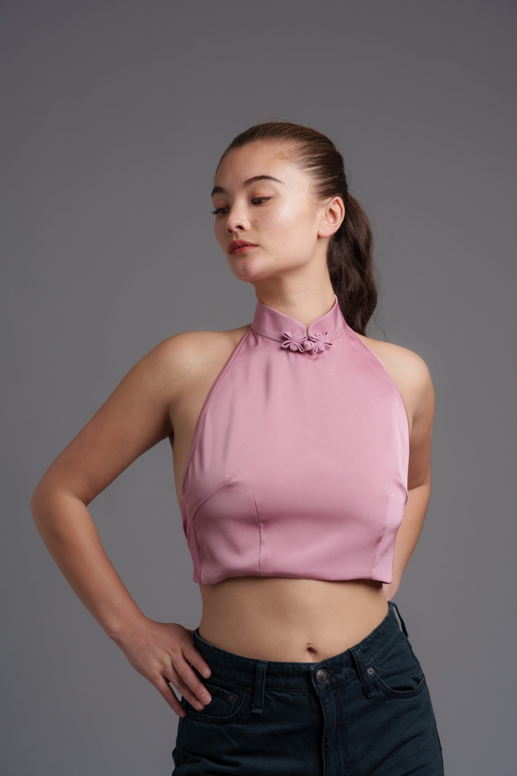 Qipology Halter Qipao Crop Top