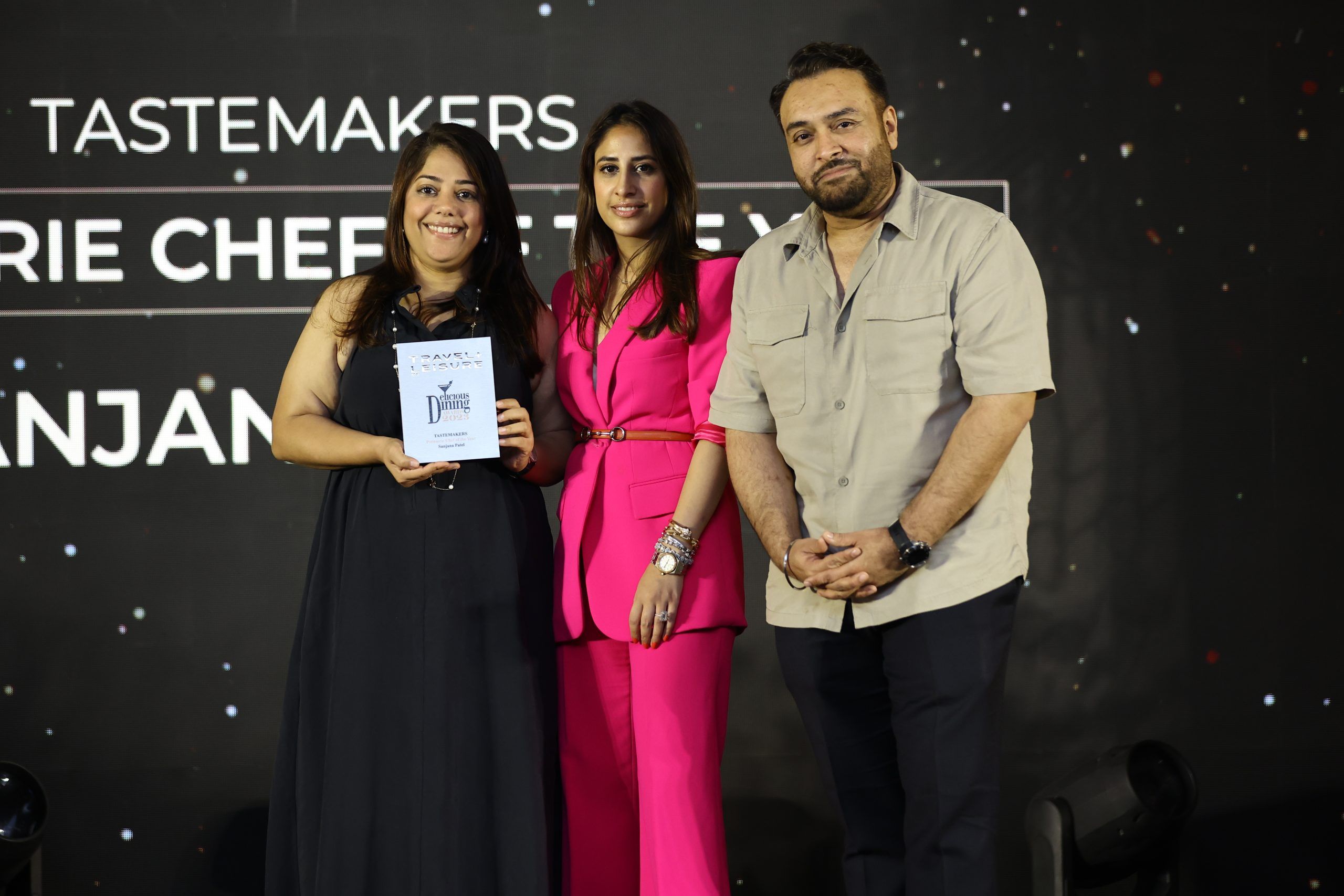 T+L Tastemakers - Patisserie Chef of the Year - Sanjana Patel, Restaurateurs Dildeep and Zorawar Kalra